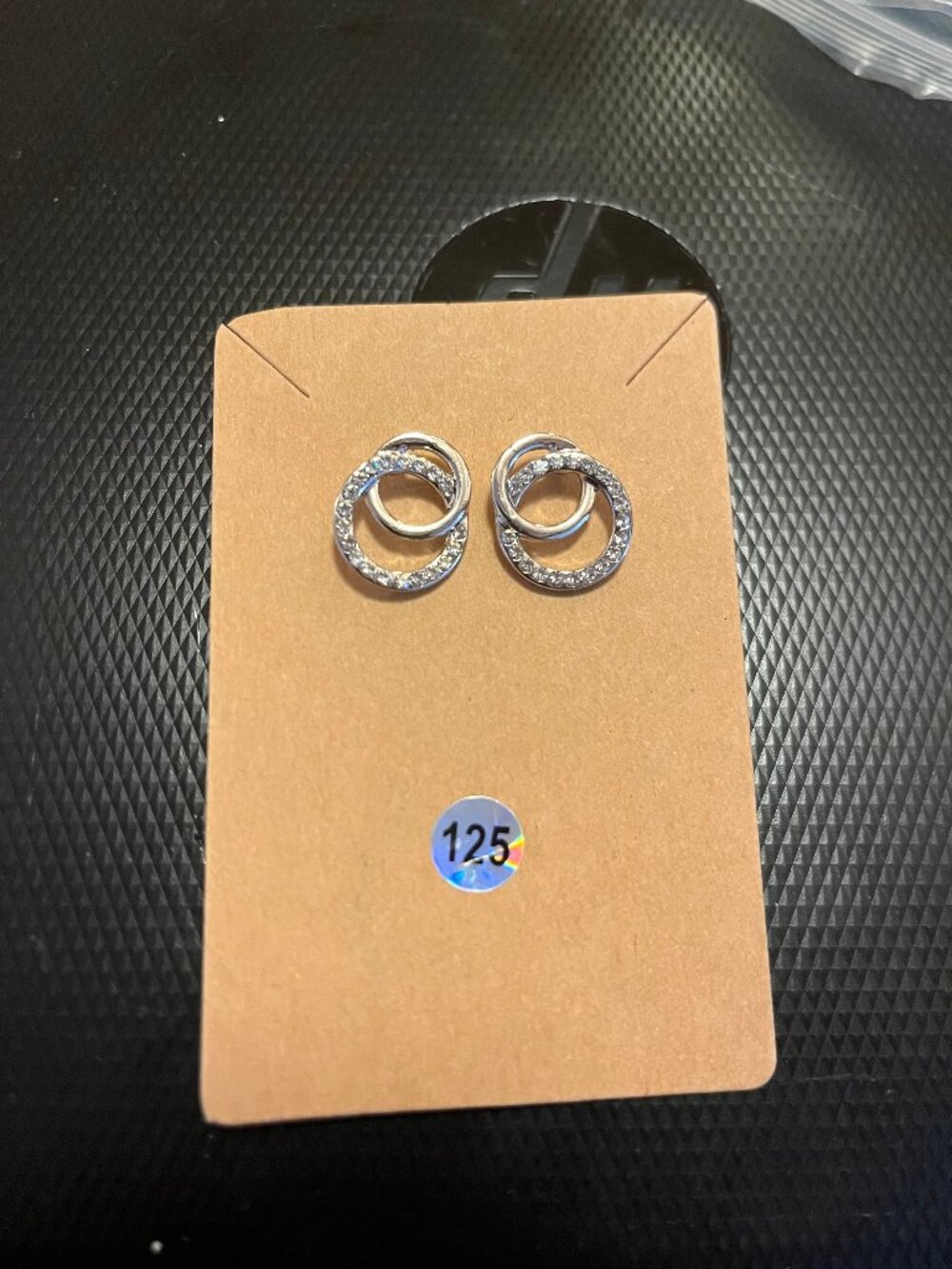 Double Hoop Rhinestone Post Earrings